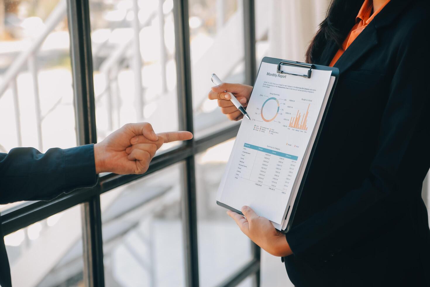 Co working conference, Business team meeting present, investor colleagues discussing new plan financial graph data on office table with laptop and digital tablet, Finance, accounting, investment. photo