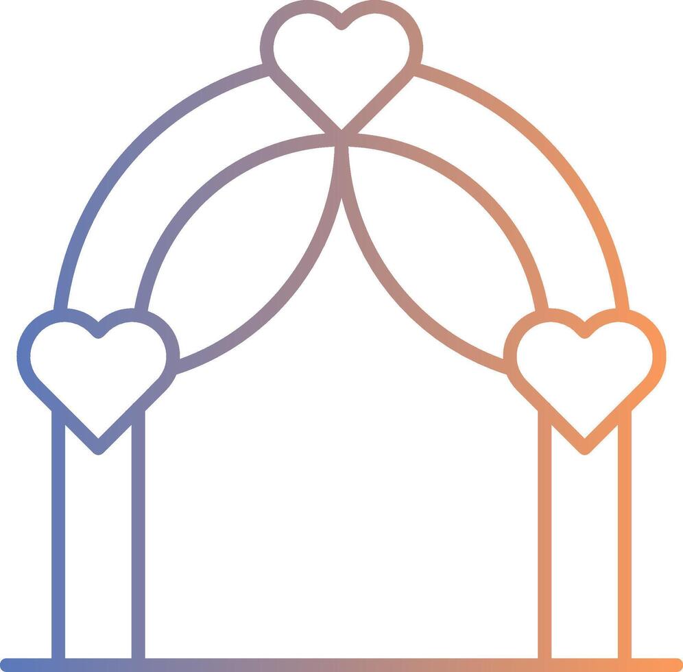 Wedding Arch Line Gradient Icon vector