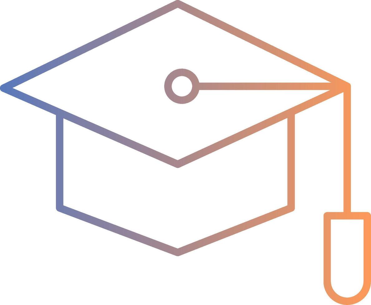 Graduate Hat Line Gradient Icon vector