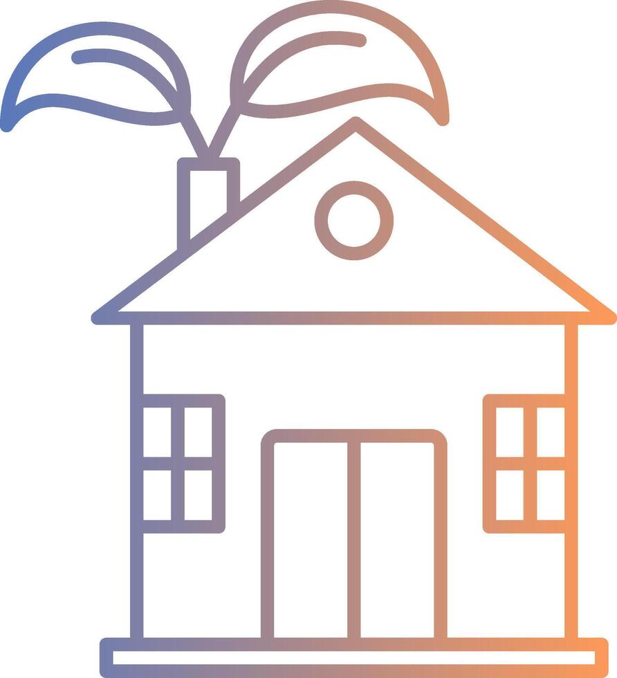 Eco House Line Gradient Icon vector