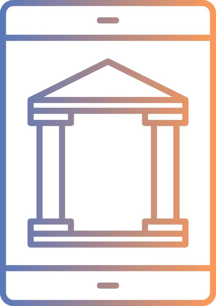 Mobile Banking Line Gradient Icon vector
