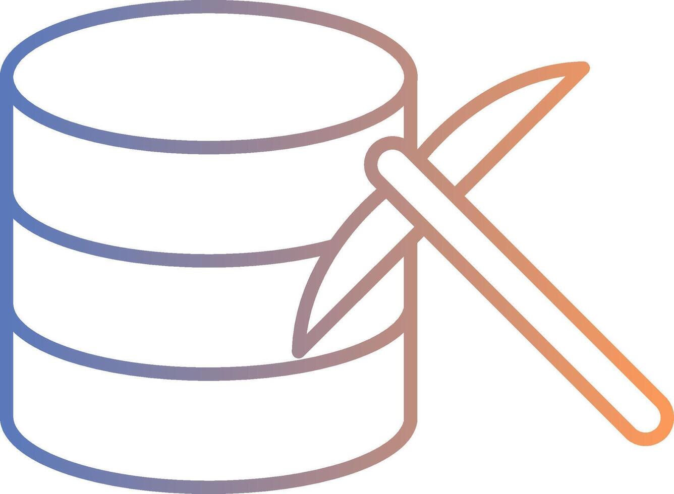 Data Mining Line Gradient Icon vector