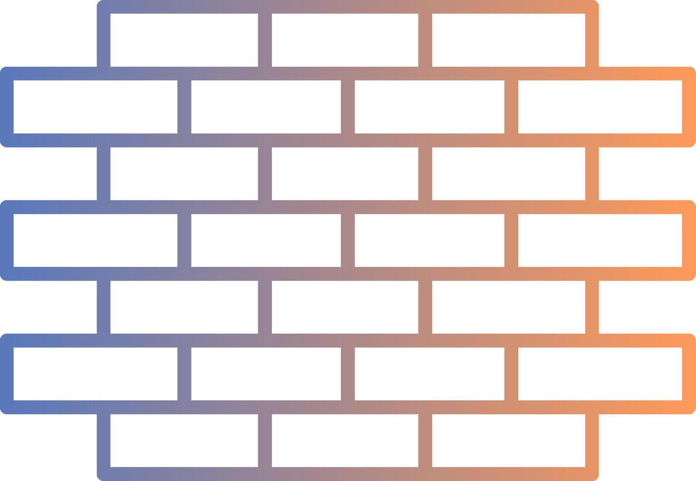 Brick Wall Line Gradient Icon vector