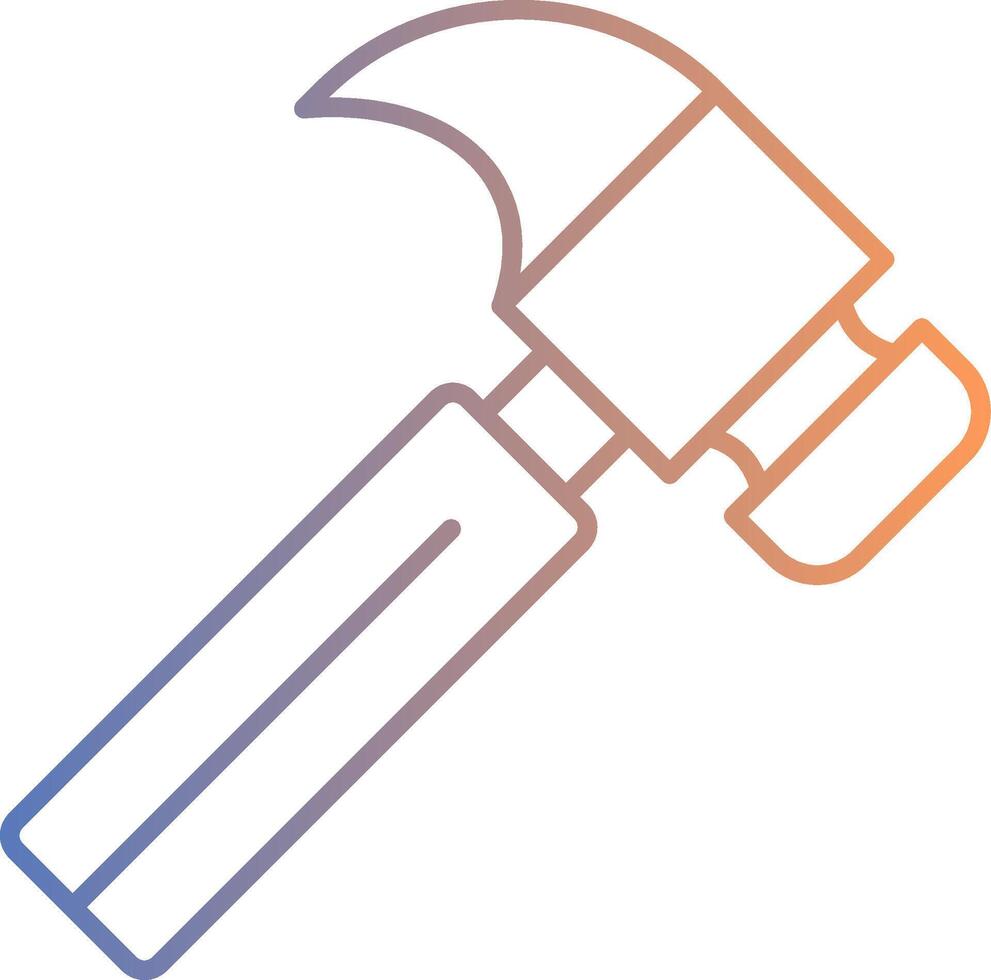 Hammer Line Gradient Icon vector