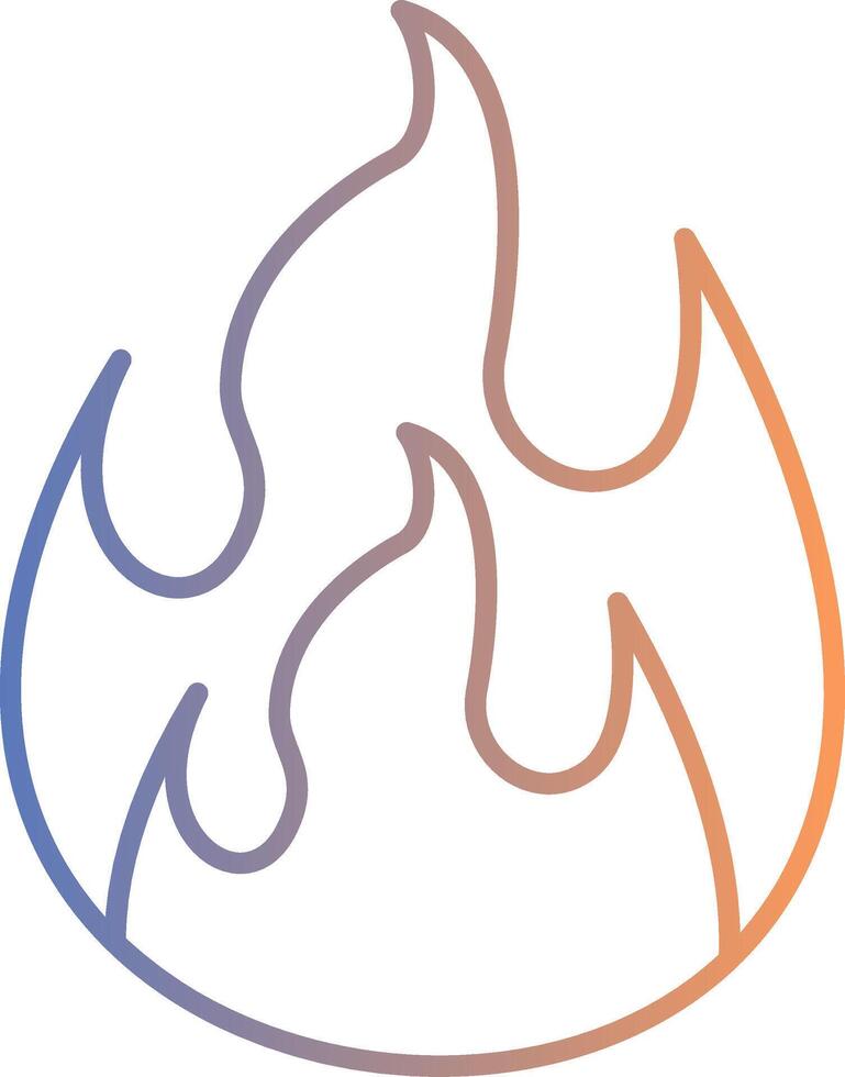 Flame Line Gradient Icon vector