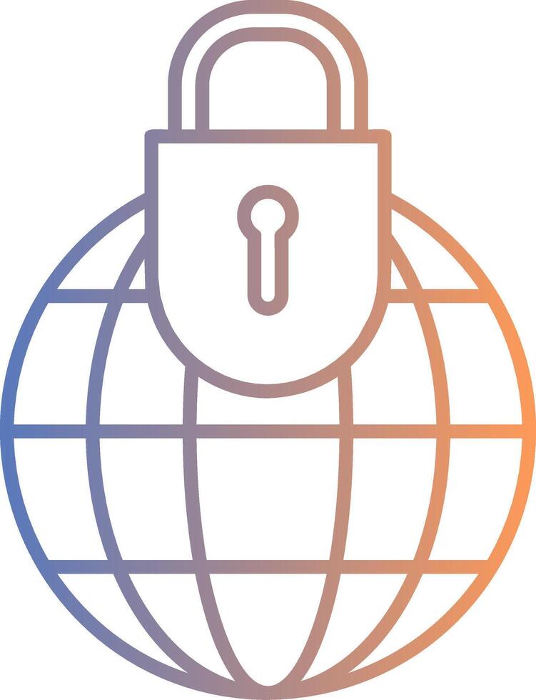 Global Security Line Gradient Icon vector