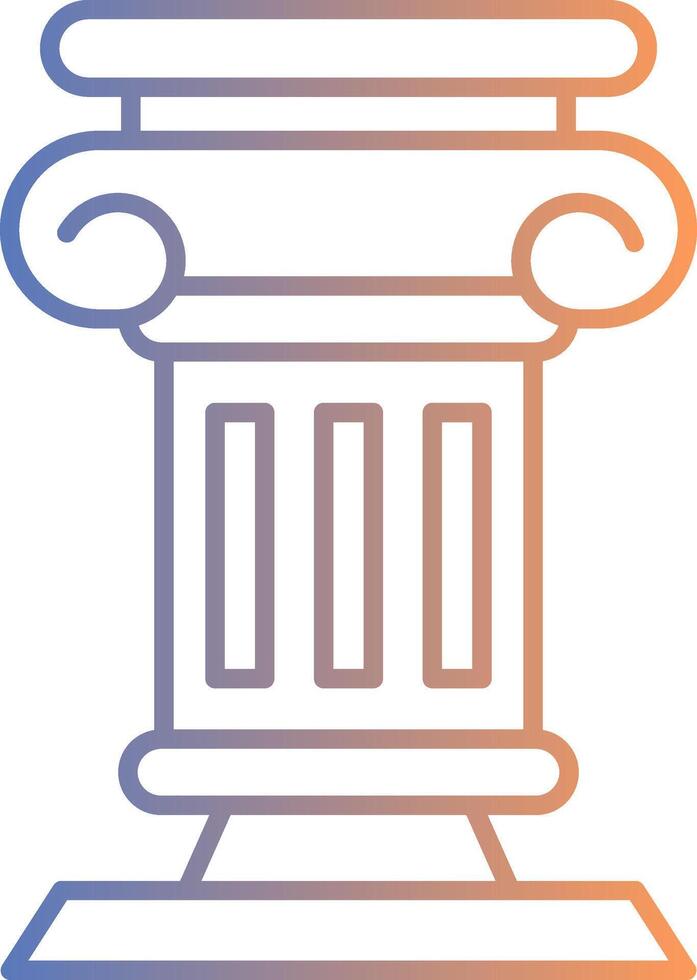Pillar Line Gradient Icon vector