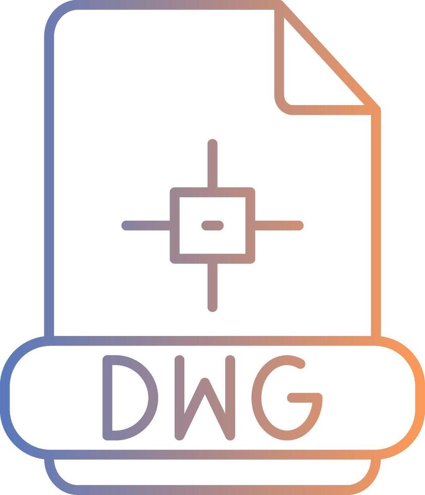 Dwg Line Gradient Icon vector