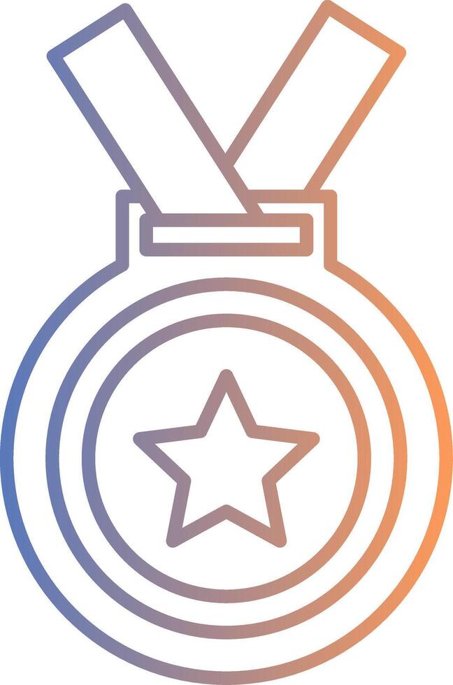 Medal Line Gradient Icon vector