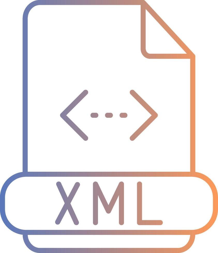 Xml Line Gradient Icon vector