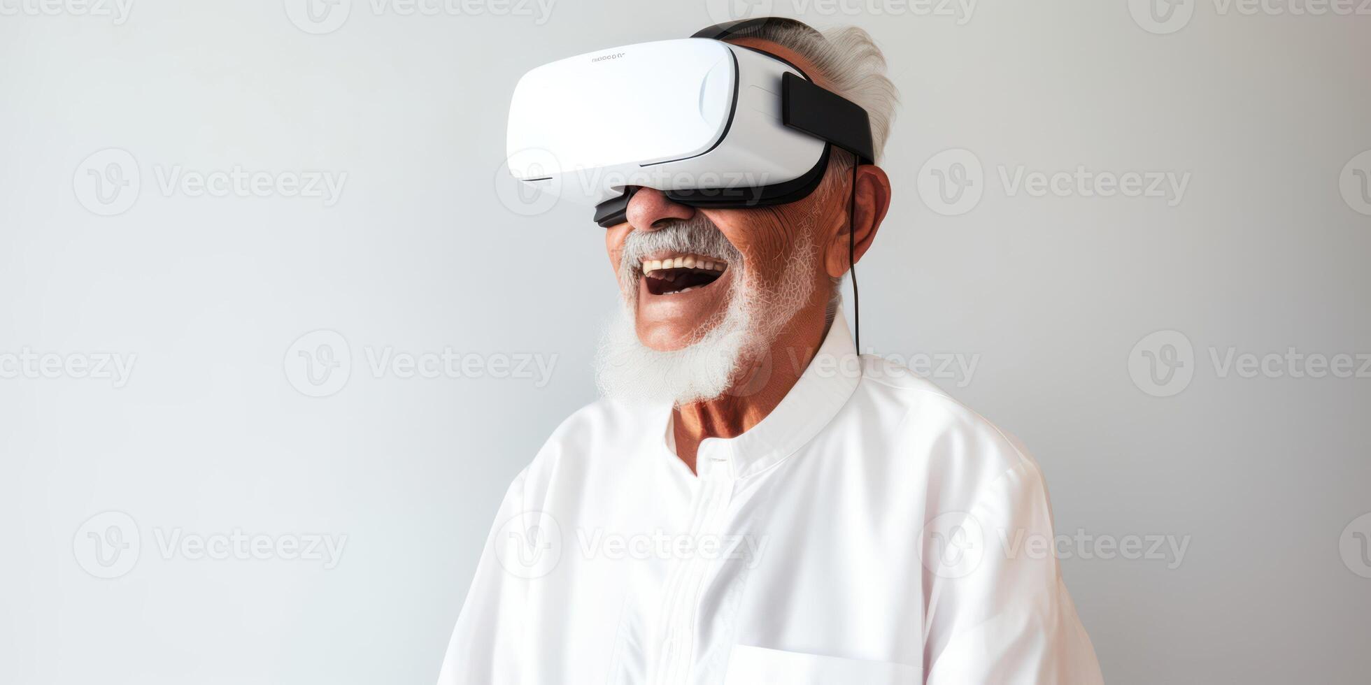 AI generated VR Delight for Happy Senior photo