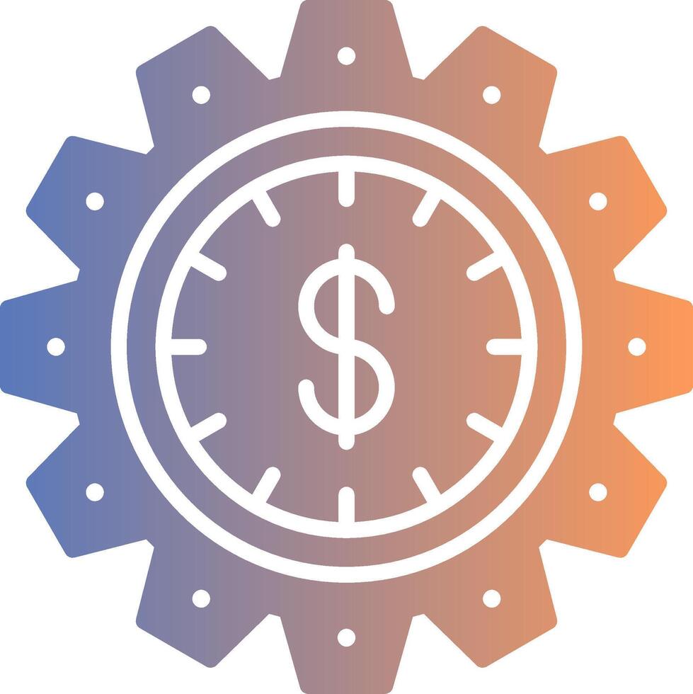 Time Is Money Gradient Icon vector