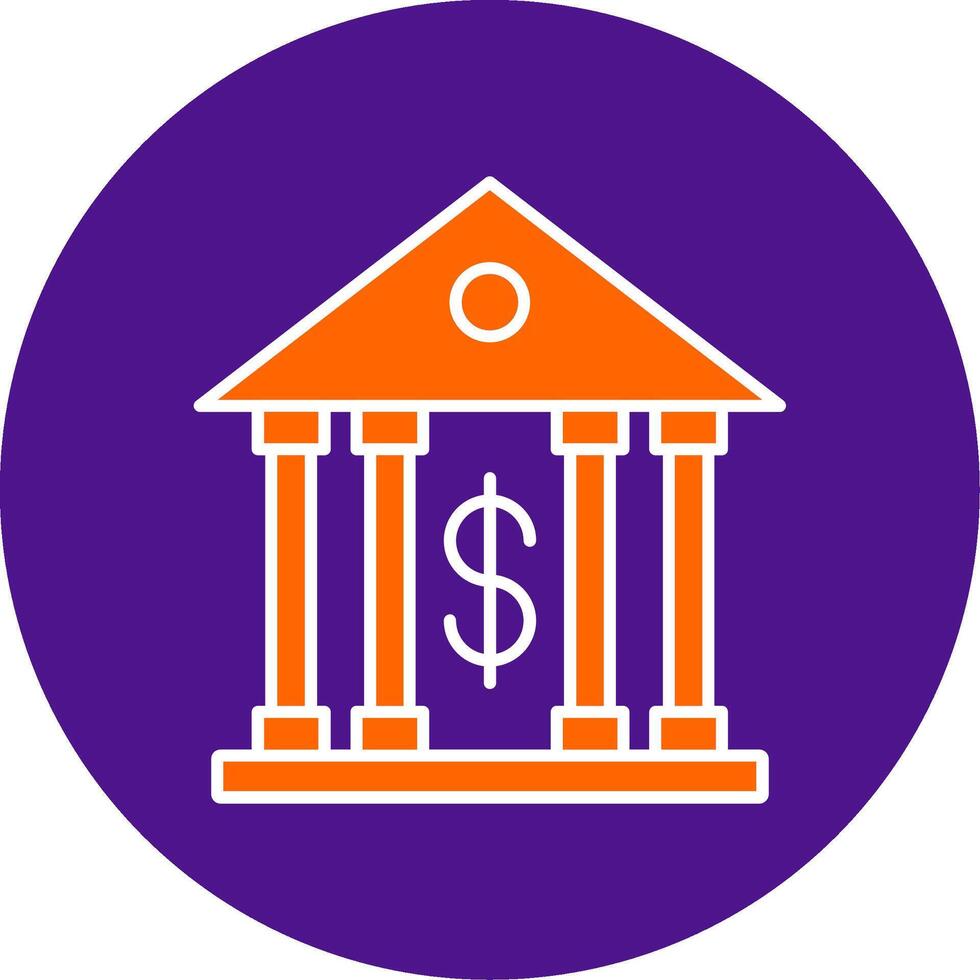 Bank Line Filled Circle Icon vector