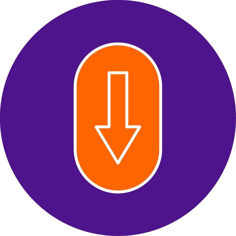 Scroll Down Line Filled Circle Icon vector