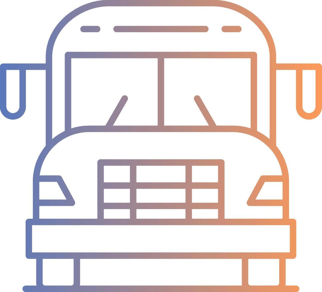 icono de gradiente de línea de autobús escolar vector