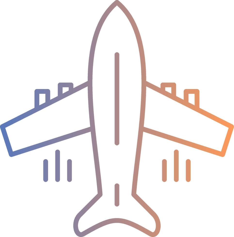 Flying Airplane Line Gradient Icon vector