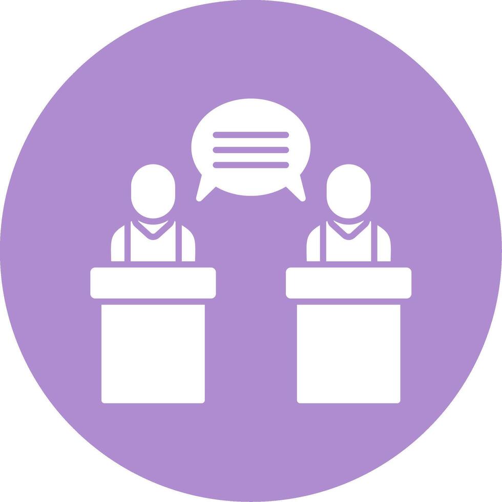 Debate Glyph Circle Icon vector