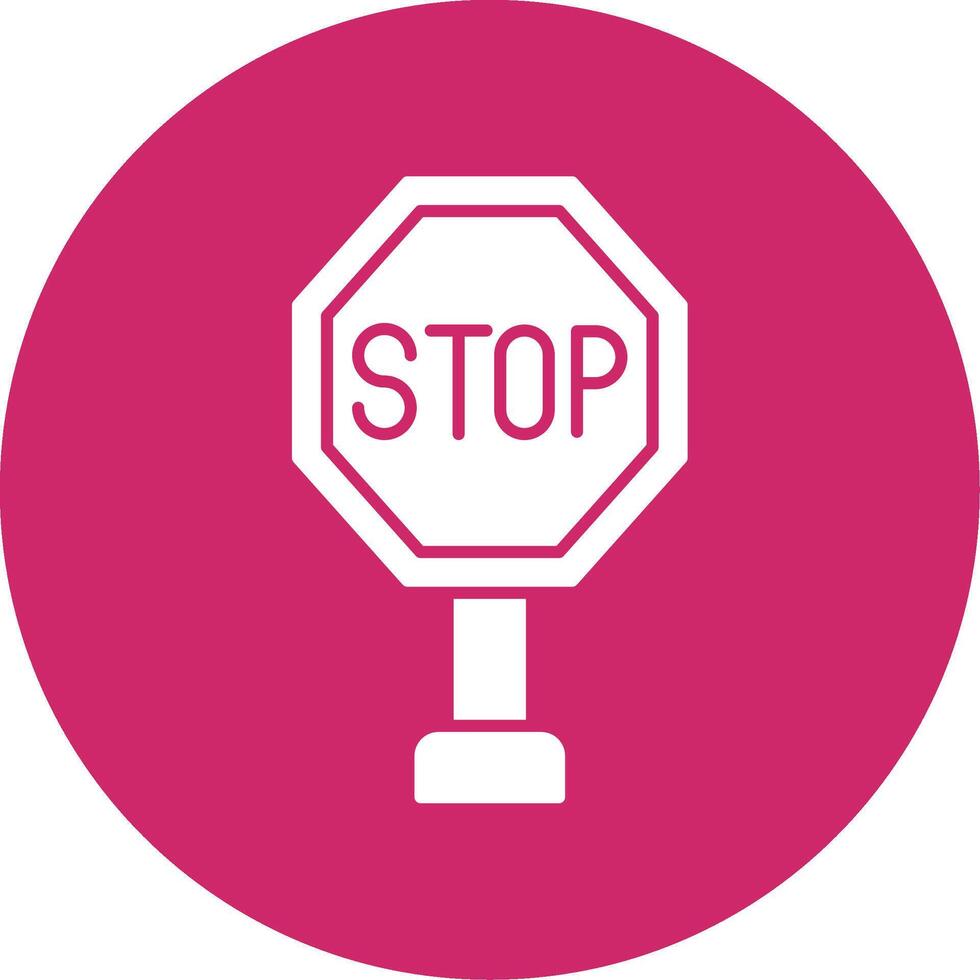 Stop Glyph Circle Icon vector