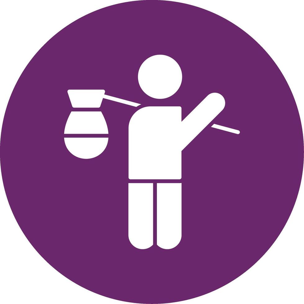 Refugee Glyph Circle Icon vector