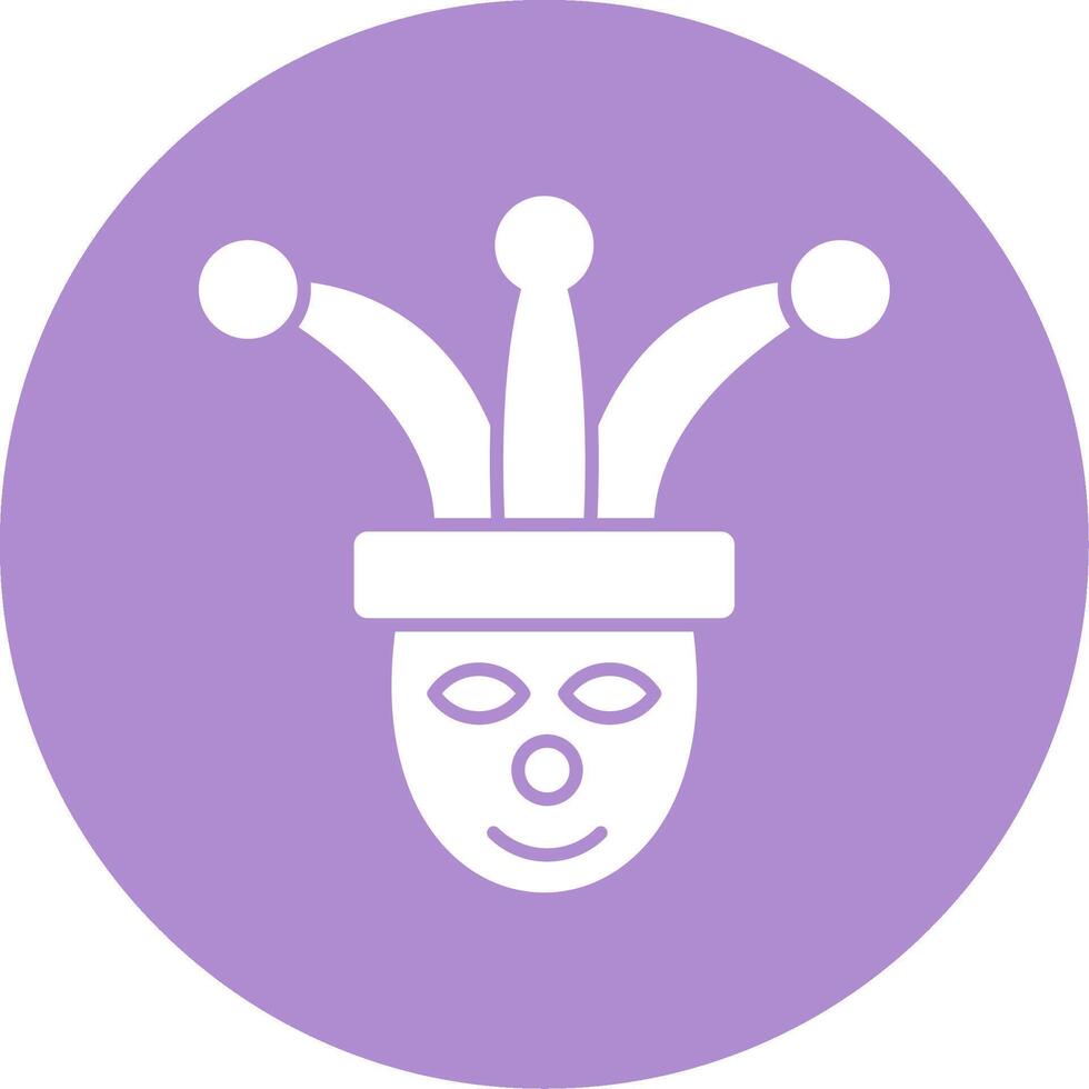 Jester Glyph Circle Icon vector