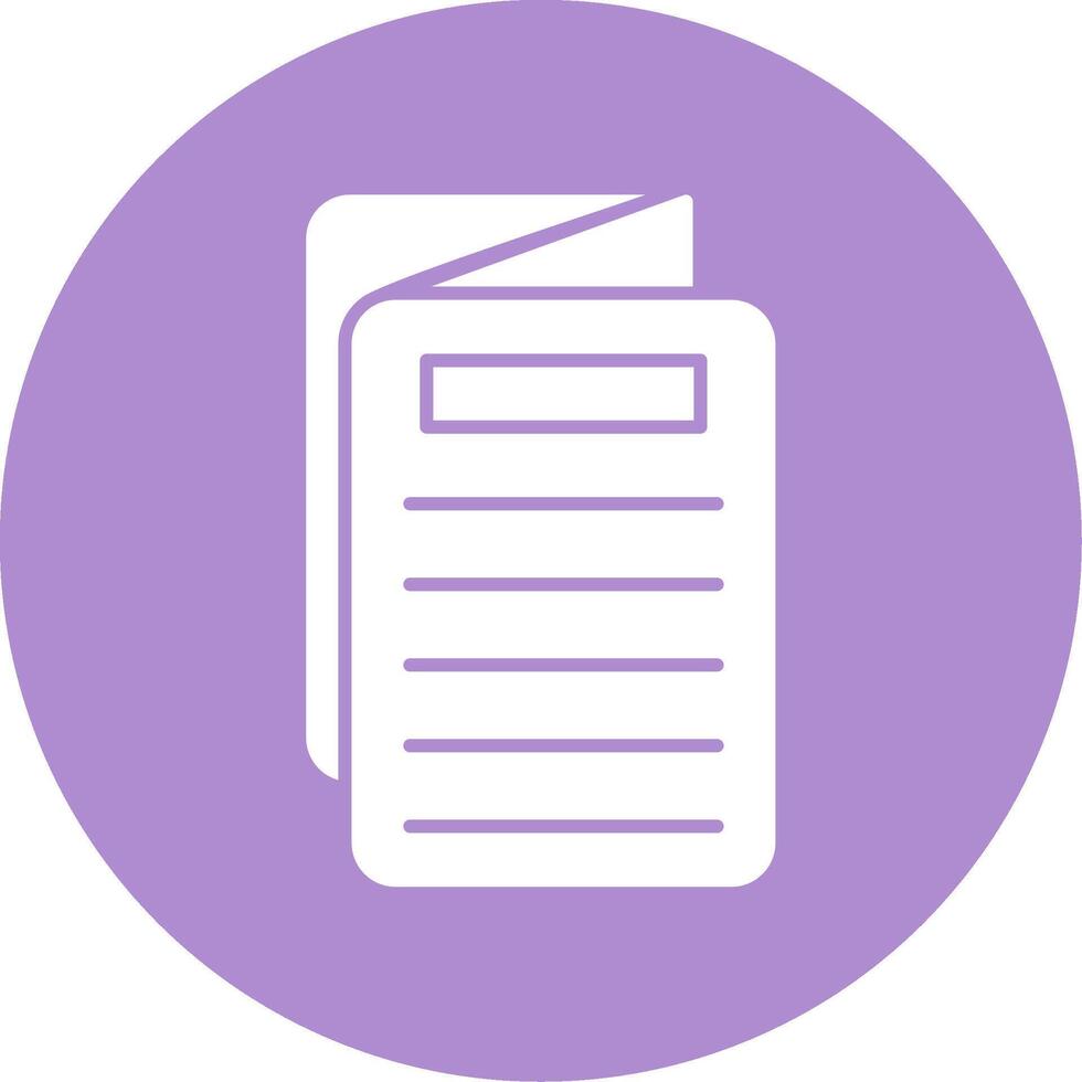 Brochure Glyph Circle Icon vector