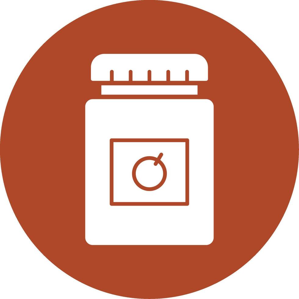 Jam Jar Glyph Circle Icon vector