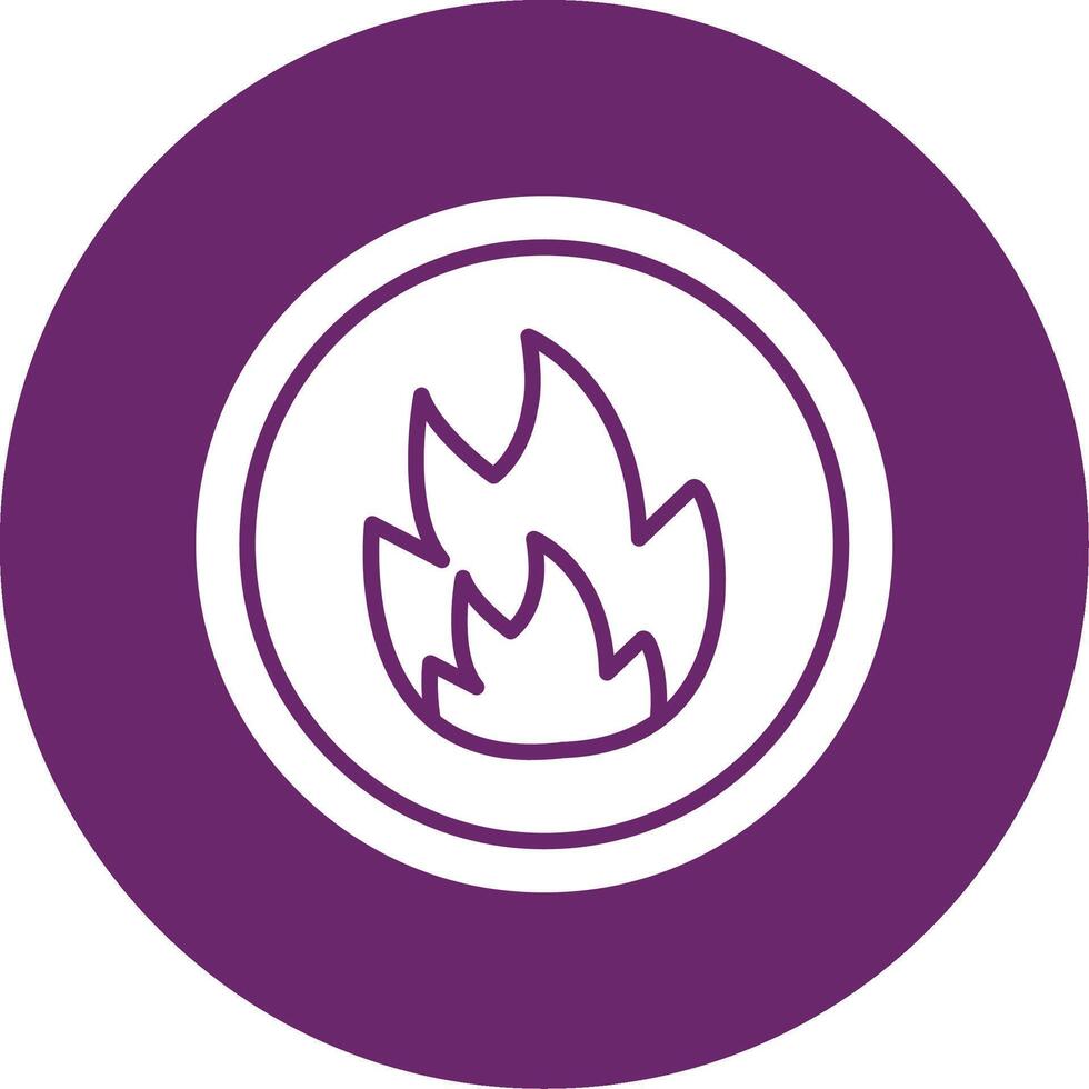 Fire Glyph Circle Icon vector