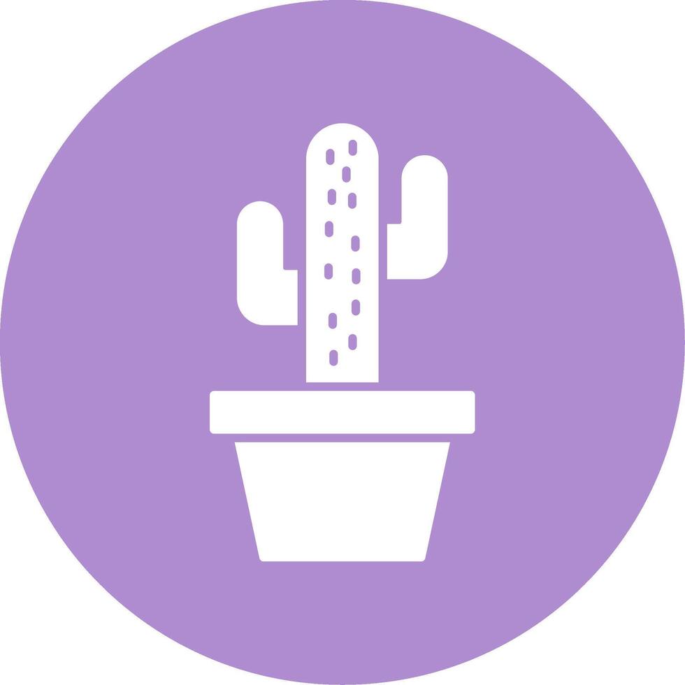 Cactus Glyph Circle Icon vector