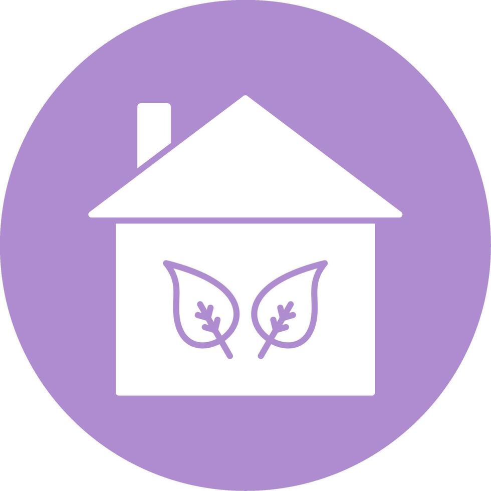 Eco Home Glyph Circle Icon vector