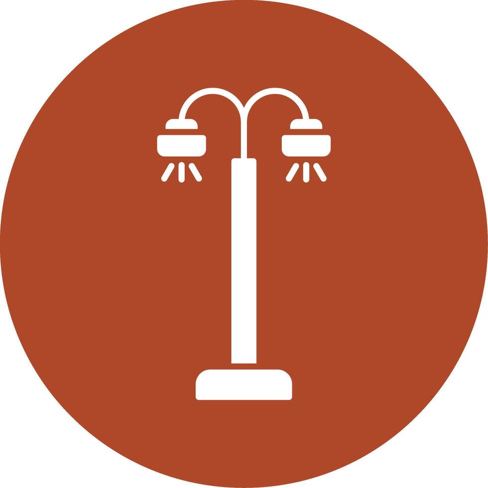 Street Lamp Glyph Circle Icon vector
