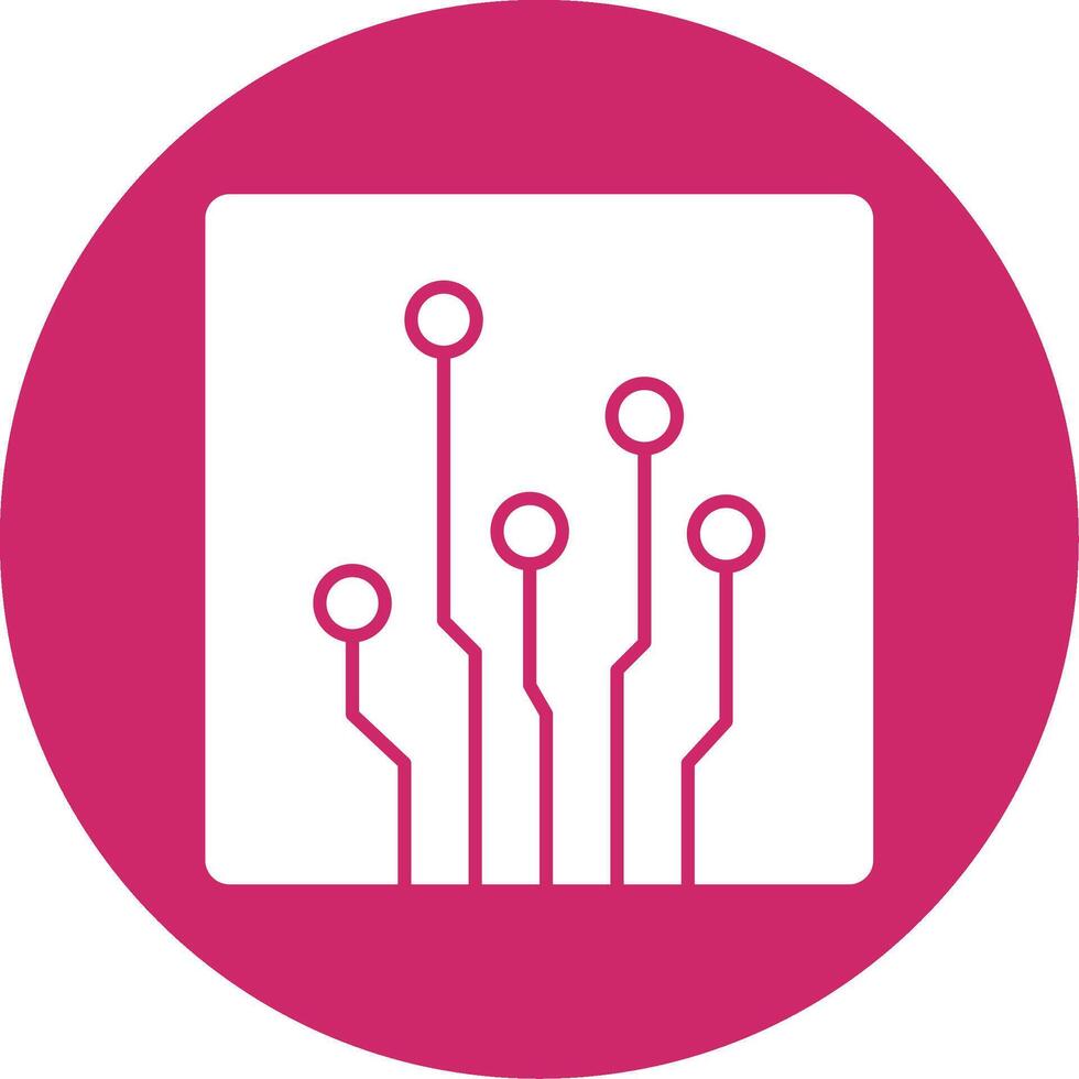 Circuit Glyph Circle Icon vector