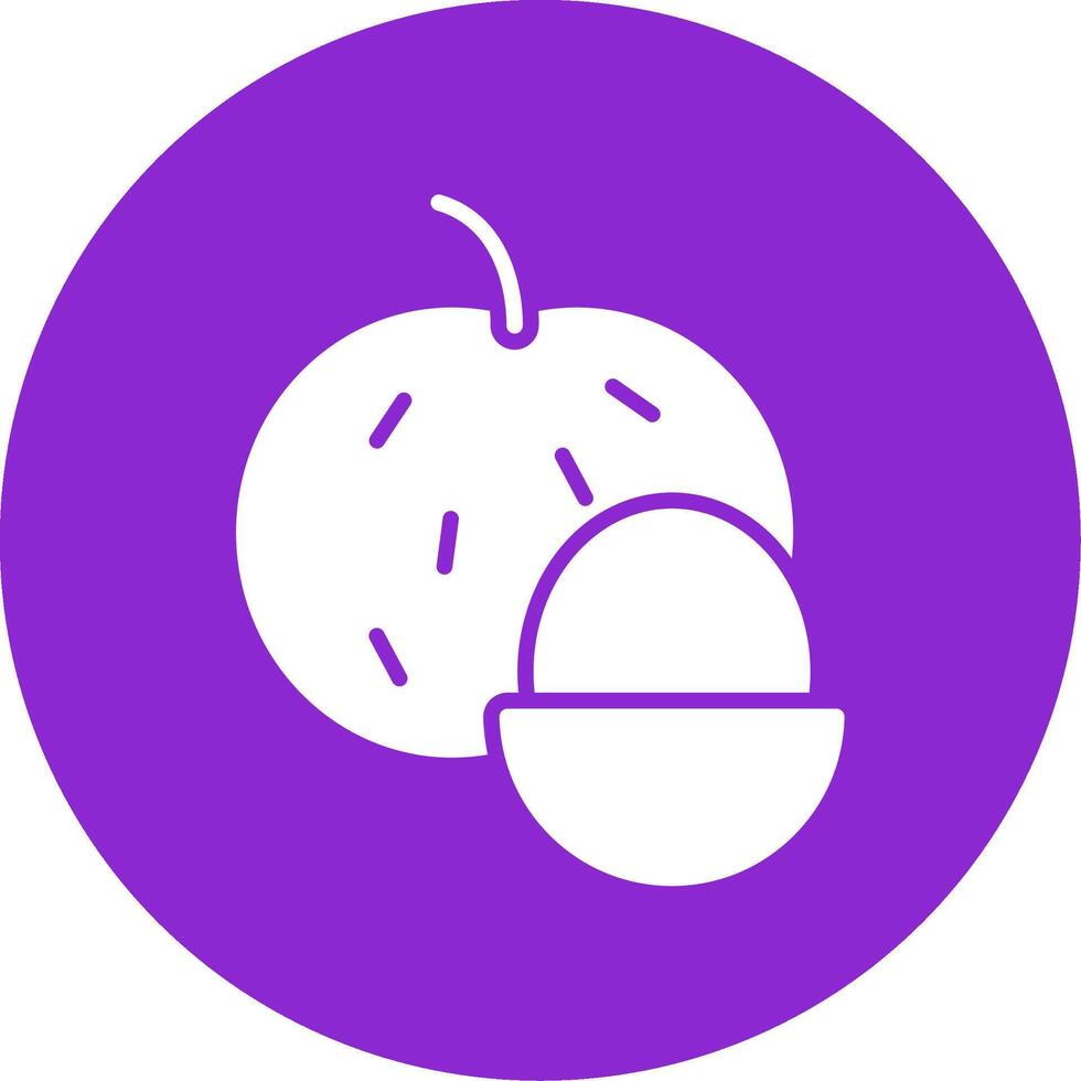 Longan Glyph Circle Icon vector