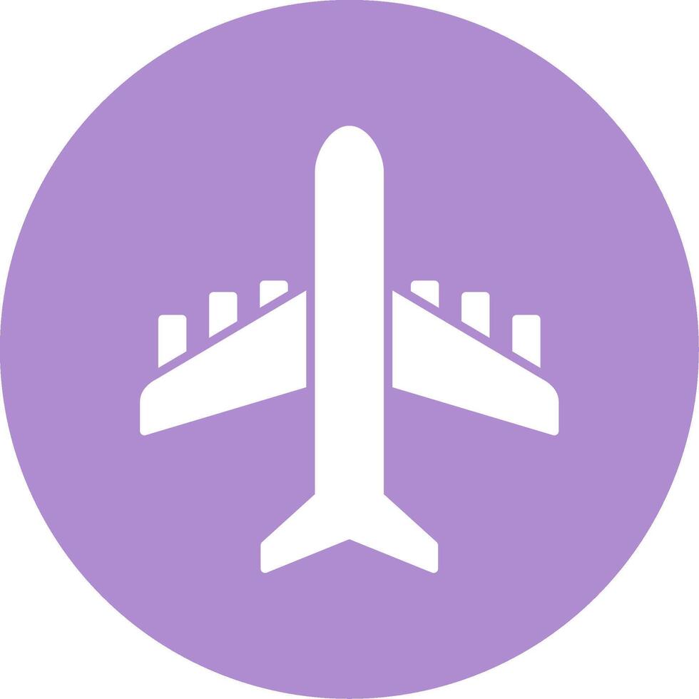 Plane Glyph Circle Icon vector