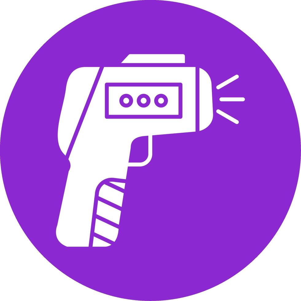 icono de círculo de glifo de pistola de termómetro vector