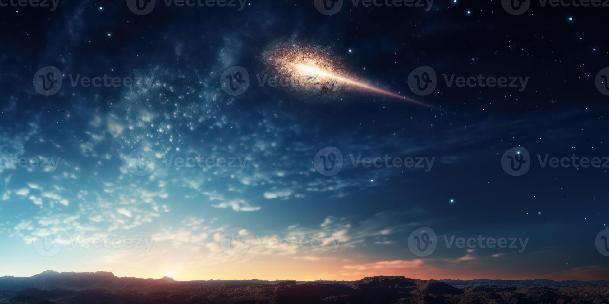 AI generated Meteor Fiery Path Across the Heavens photo