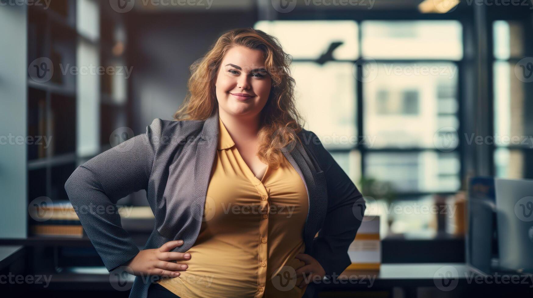 AI generated Plus Size businesswoman photo