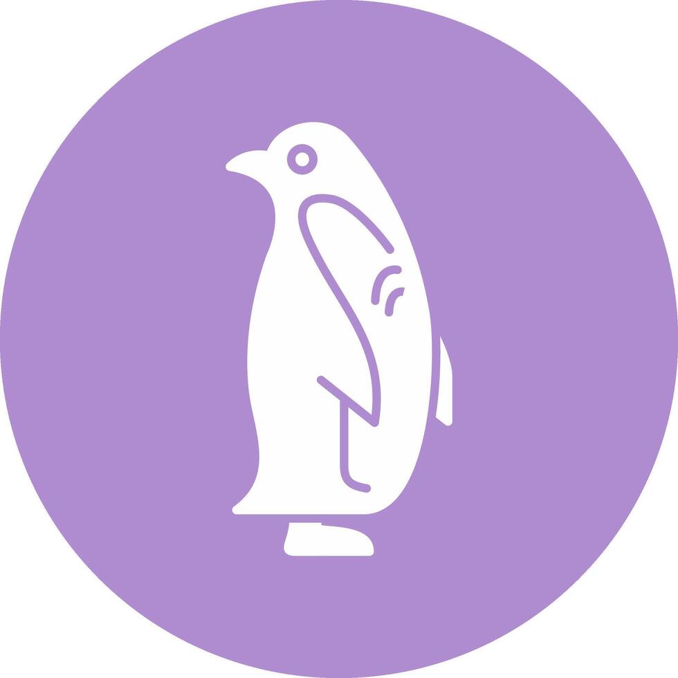 Penguin Glyph Circle Icon vector