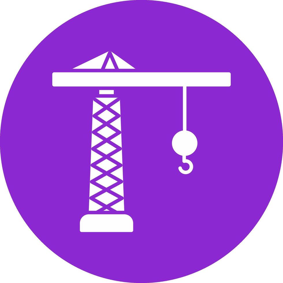Tower Crane Glyph Circle Icon vector