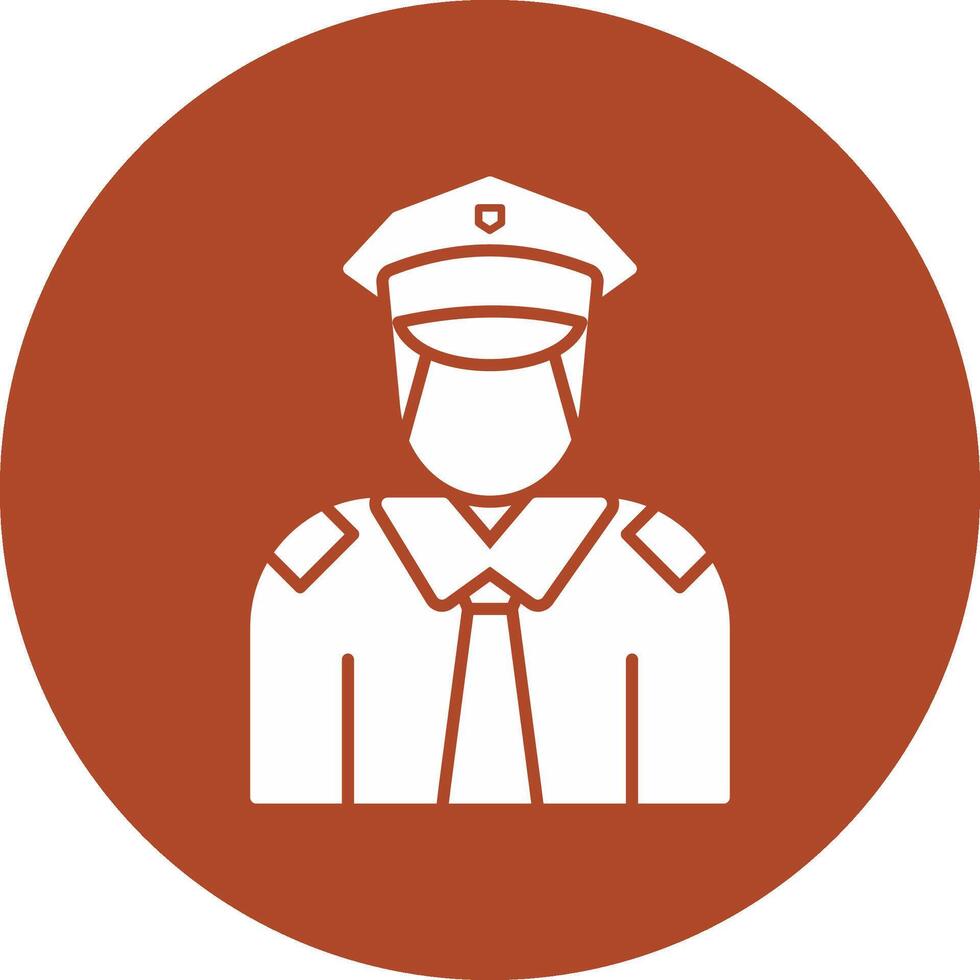 Policeman Glyph Circle Icon vector