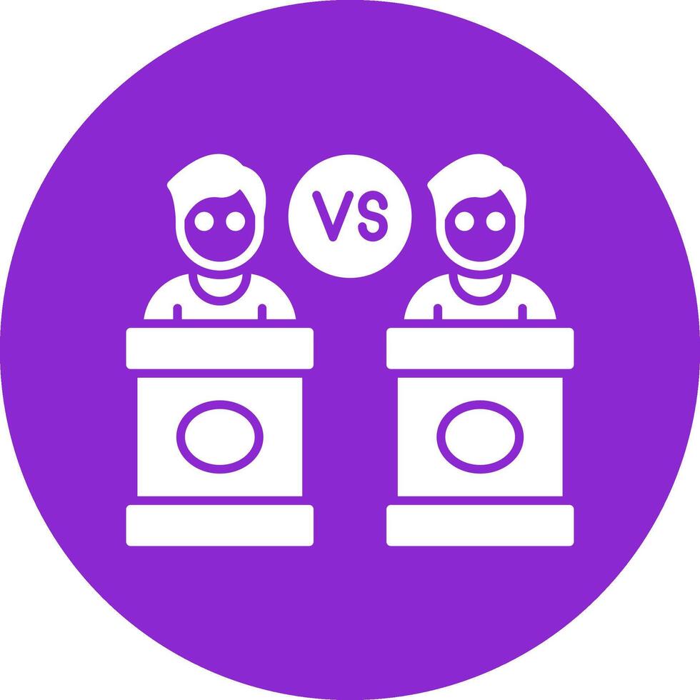 Debate Glyph Circle Icon vector