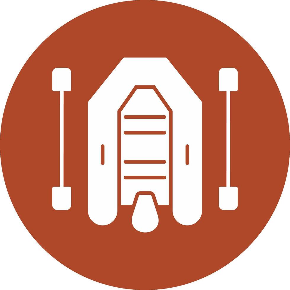 Raft Glyph Circle Icon vector