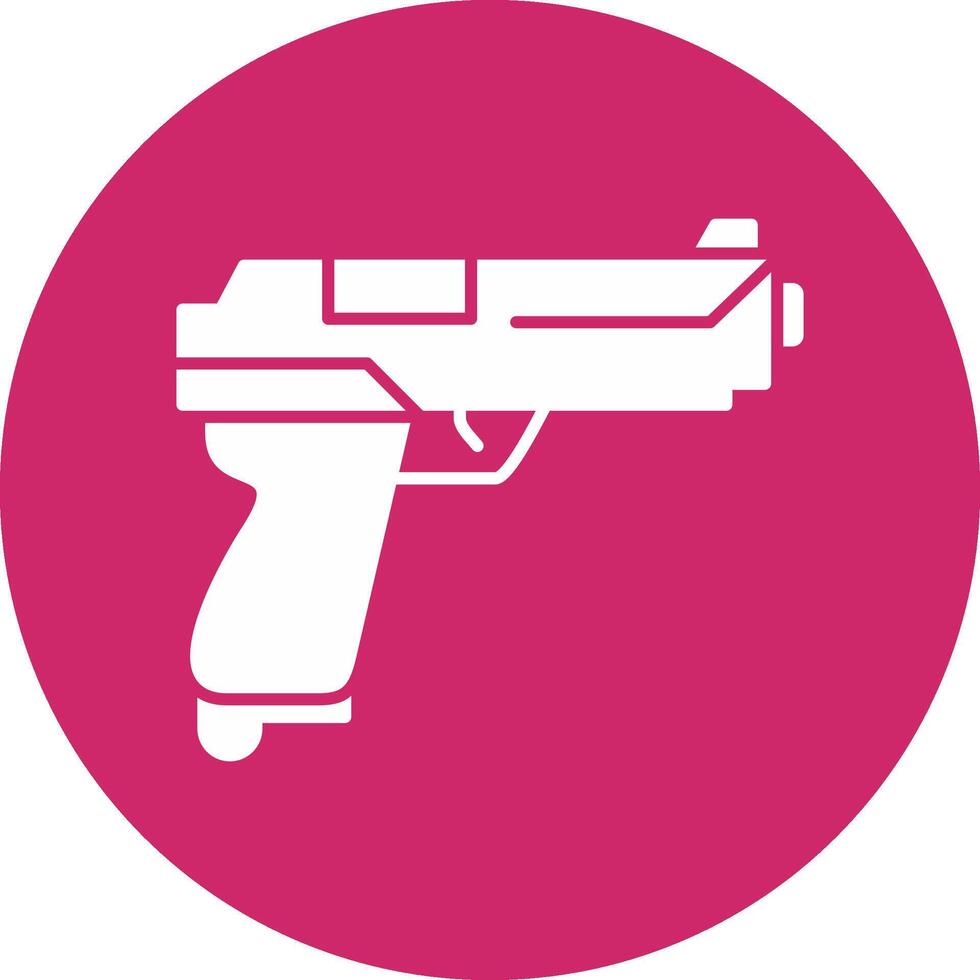 Gun Glyph Circle Icon vector