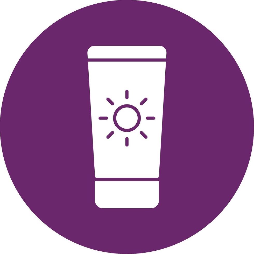 Sun Cream Glyph Circle Icon vector