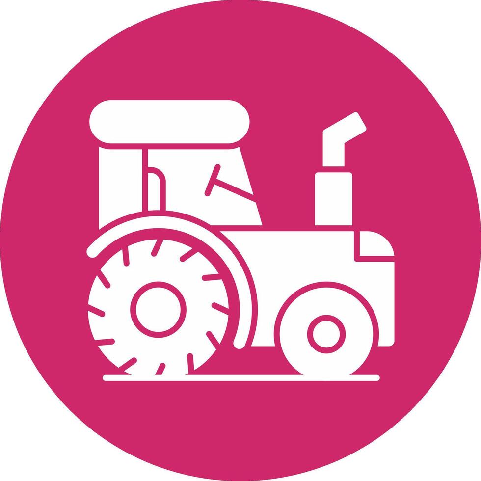 Tractor Glyph Circle Icon vector