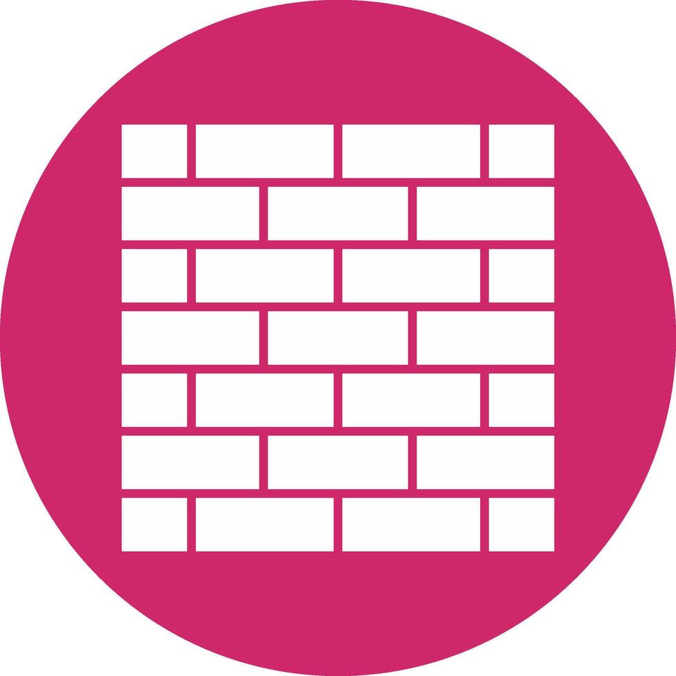 Brickwall Glyph Circle Icon vector