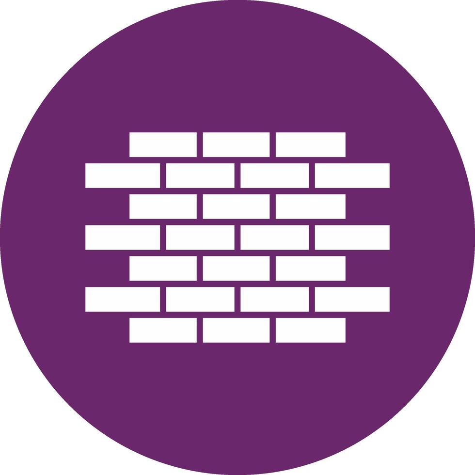 Brick Wall Glyph Circle Icon vector