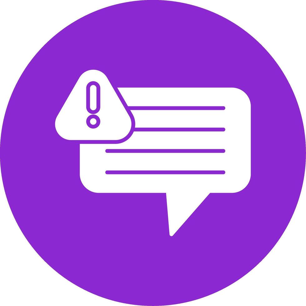 Warning Glyph Circle Icon vector