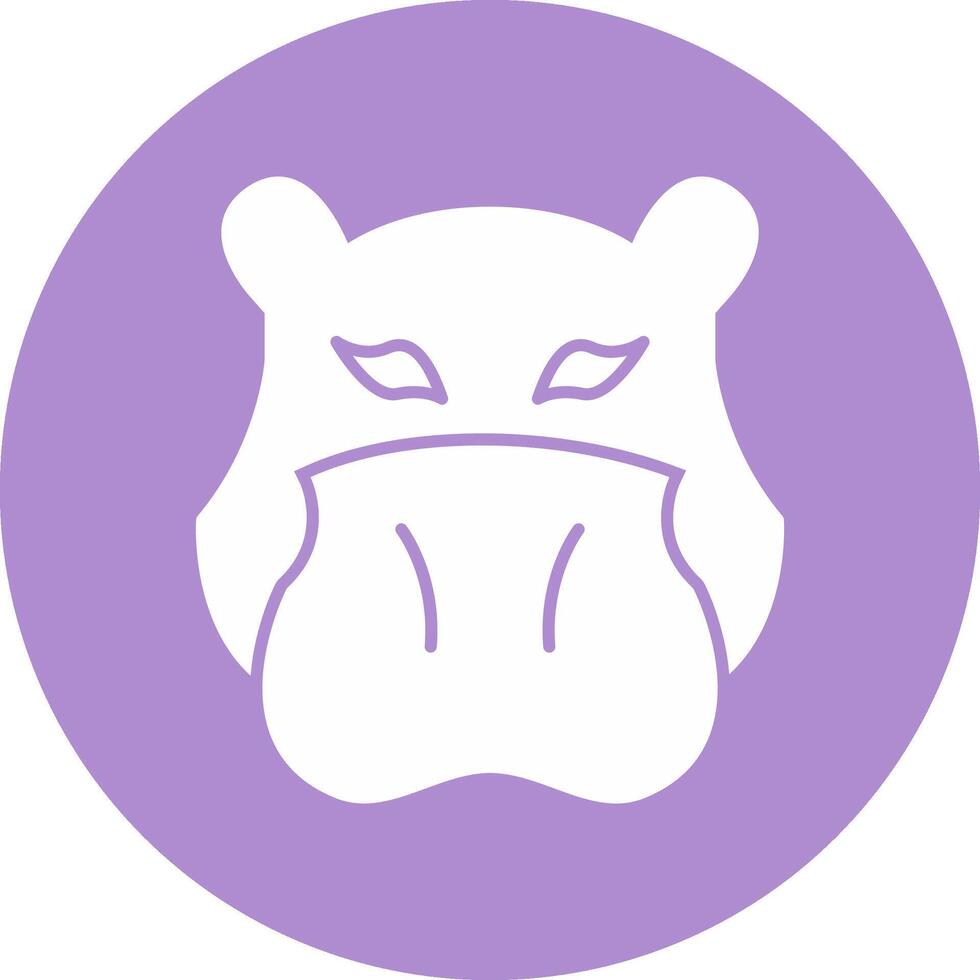 Hippopotamus Glyph Circle Icon vector