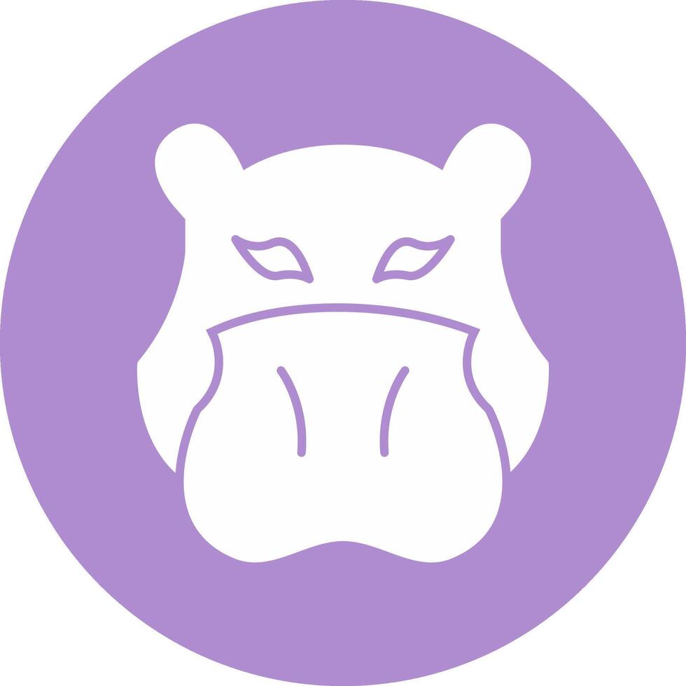 Hippopotamus Glyph Circle Icon vector