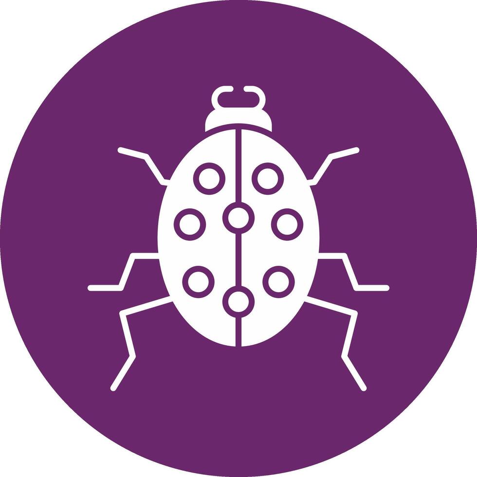 Beetle Glyph Circle Icon vector